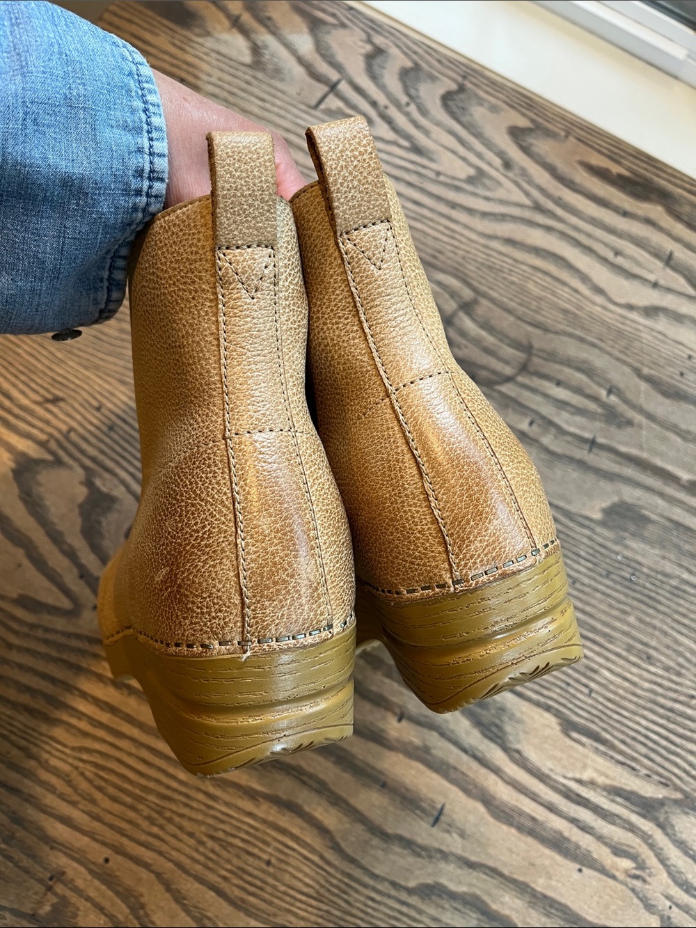 Dansko Sigourney tan clog lace up boot leather size 8.5-9 size 39 - Picture 5 of 13